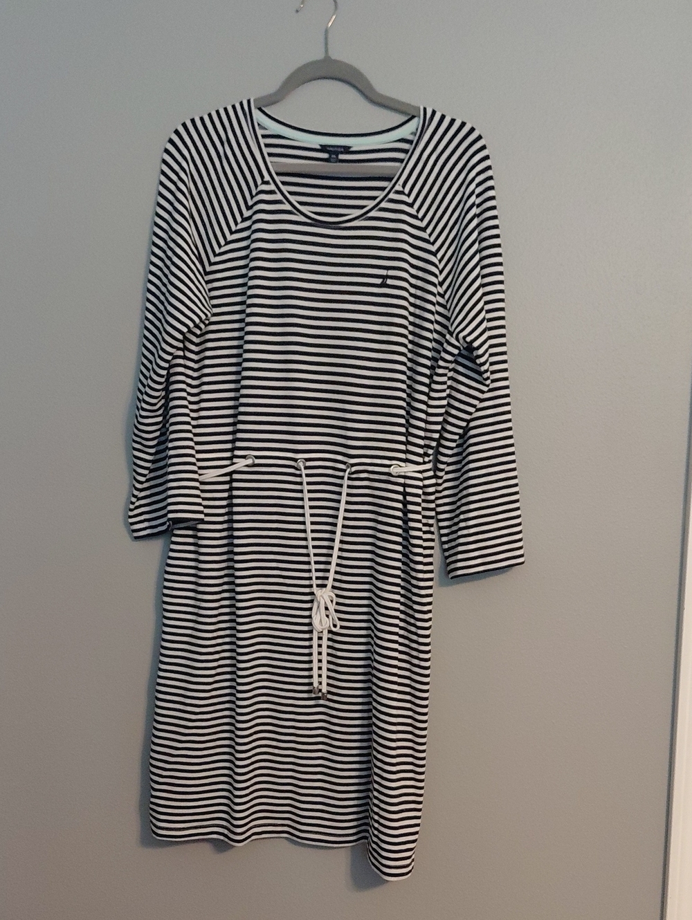 Nautica Navy and White Striped Top